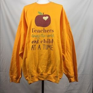 Gildan Sweatshirt Gold 3xl. Teachers Change....